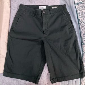 Dark grey, flat front casual shorts